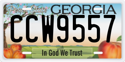 GA license plate CCW9557