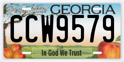 GA license plate CCW9579