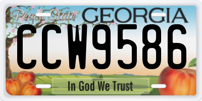 GA license plate CCW9586