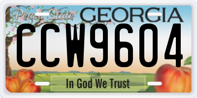 GA license plate CCW9604