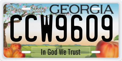 GA license plate CCW9609