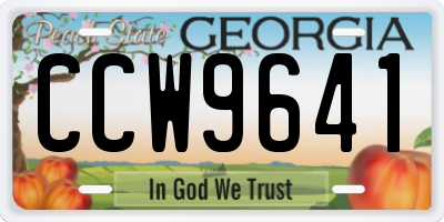 GA license plate CCW9641