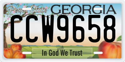 GA license plate CCW9658