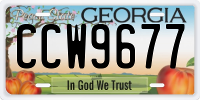 GA license plate CCW9677