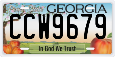 GA license plate CCW9679