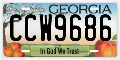 GA license plate CCW9686