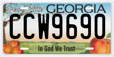 GA license plate CCW9690