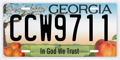 GA license plate CCW9711