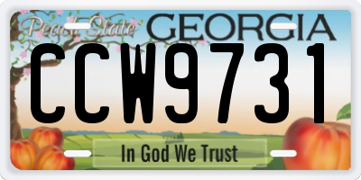 GA license plate CCW9731