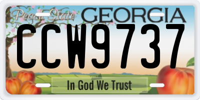 GA license plate CCW9737