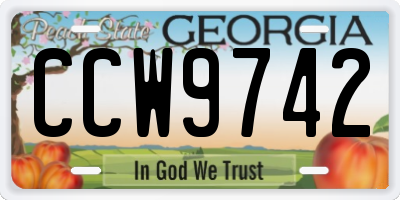 GA license plate CCW9742