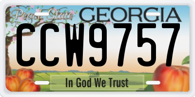GA license plate CCW9757