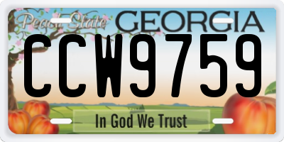 GA license plate CCW9759