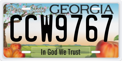 GA license plate CCW9767