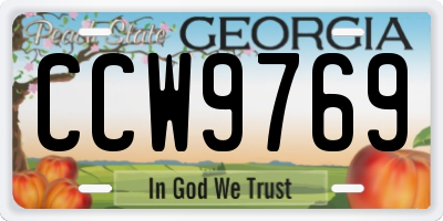 GA license plate CCW9769