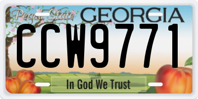 GA license plate CCW9771