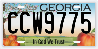 GA license plate CCW9775