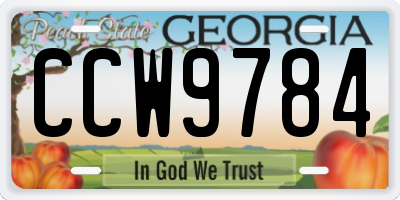 GA license plate CCW9784