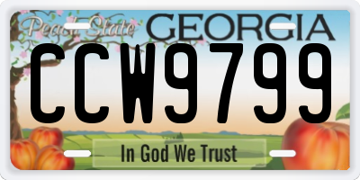 GA license plate CCW9799
