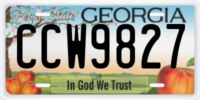 GA license plate CCW9827