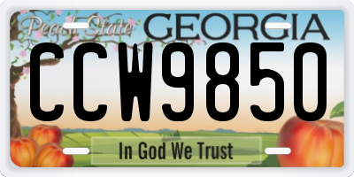 GA license plate CCW9850