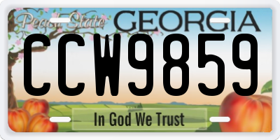 GA license plate CCW9859