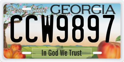 GA license plate CCW9897