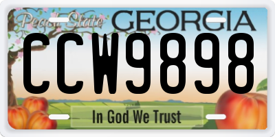 GA license plate CCW9898