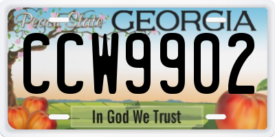 GA license plate CCW9902