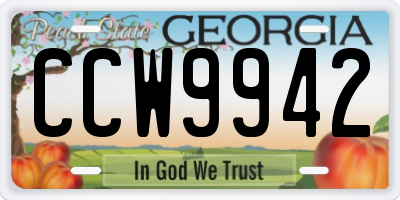 GA license plate CCW9942