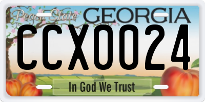 GA license plate CCX0024