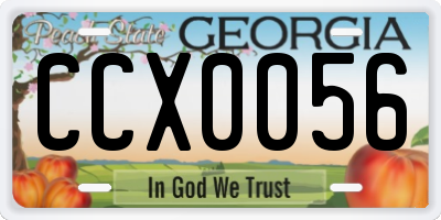 GA license plate CCX0056
