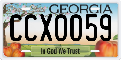 GA license plate CCX0059
