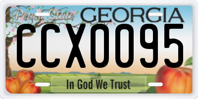 GA license plate CCX0095