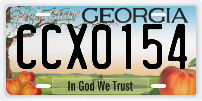 GA license plate CCX0154
