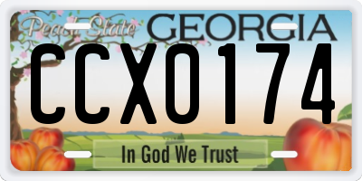 GA license plate CCX0174