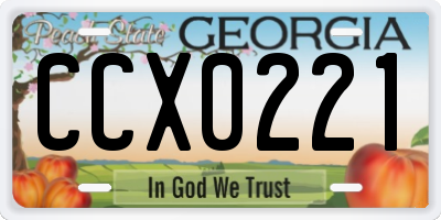 GA license plate CCX0221