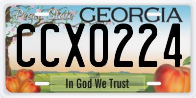 GA license plate CCX0224