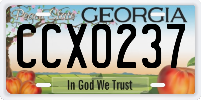 GA license plate CCX0237