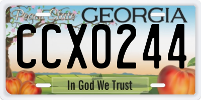 GA license plate CCX0244