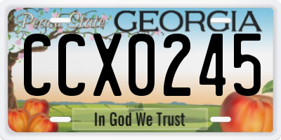 GA license plate CCX0245