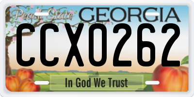 GA license plate CCX0262