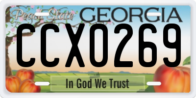 GA license plate CCX0269