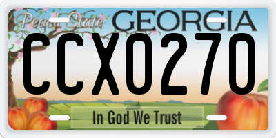 GA license plate CCX0270