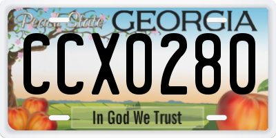 GA license plate CCX0280