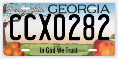 GA license plate CCX0282