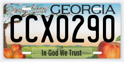 GA license plate CCX0290