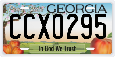 GA license plate CCX0295