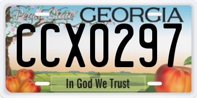 GA license plate CCX0297