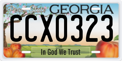 GA license plate CCX0323